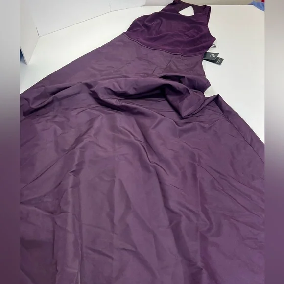 Adrianna Papell Dress Purple Sleeveless Jewel Neck Full-Length Evening Gown NWT - Picture 2 of 13